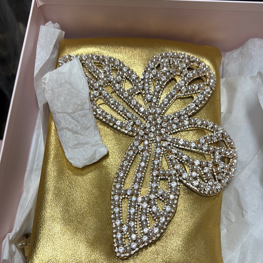 Sophia Webster Gold Butterfly Clutch